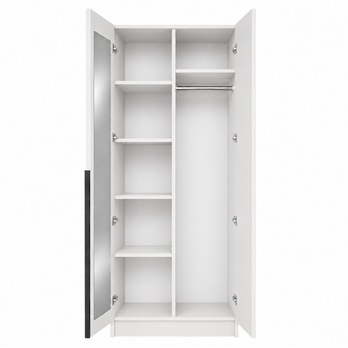 Šatníková skriňa RIVA 100 biela, výška 245 cm 2