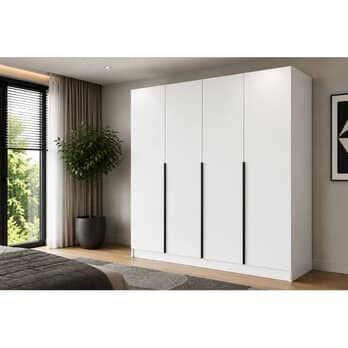 Šatníková skriňa RIVA 200 biela, výška 245 cm 1