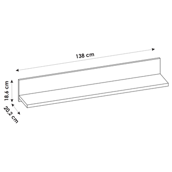 Nástenná polica RIVA dub sonoma, šírka 138 cm 6
