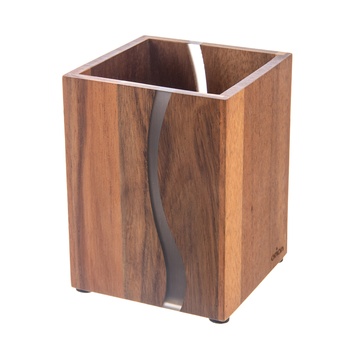 Stojan na kuchynské náčinie RIVER akácia/živica 2