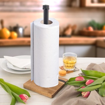 Stojan na papierové utierky RIVER akácia/živica 1