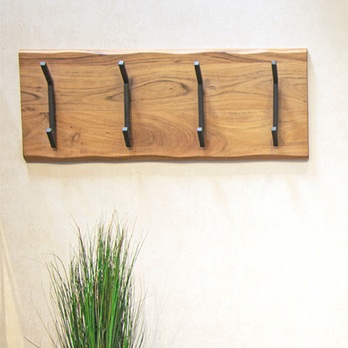 Nástenný vešiak RIVERA 1 akácia/čierna 1