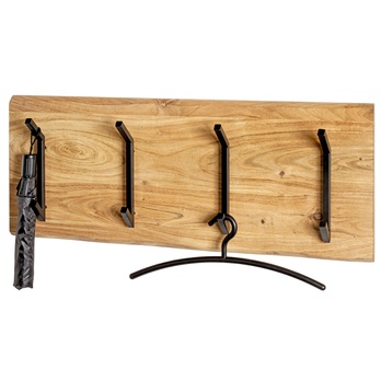 Nástenný vešiak RIVERA 1 akácia/čierna 2