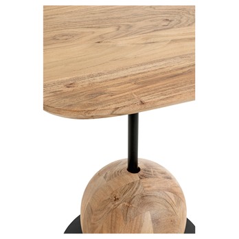 Prístavný stolík RIVERA akácia/čierna, výška 50 cm 4