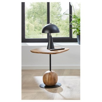 Prístavný stolík RIVERA akácia/čierna, výška 50 cm 5