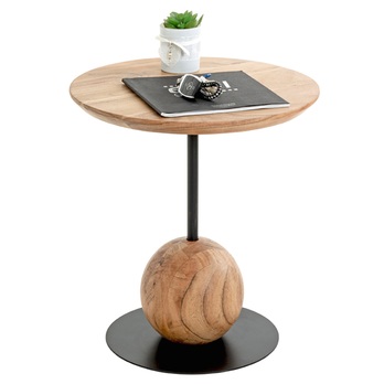 Prístavný stolík RIVERA akácia/čierna, výška 45 cm 2