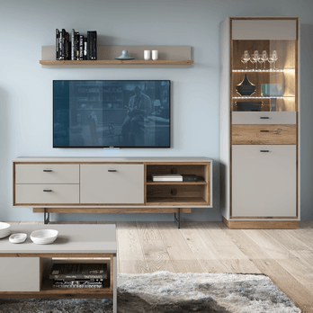 TV stolík RIVERO RIVF01 sivá/dub tmavý 1