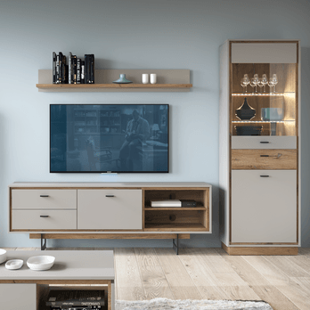 Polica RIVERO RIVP01 sivá/dub tmavý 1