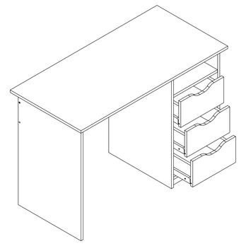 Písací stôl  ROBI dub sonoma/biela 1