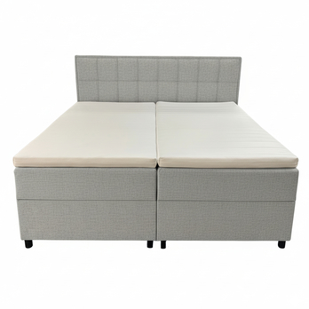 Polohovacia posteľ s matracom a topperom ROBIRAM svetlosivá, 180x200 cm 3