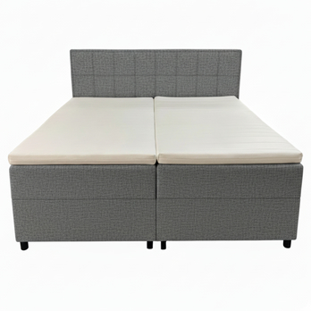 Polohovacia posteľ s matracom a topperom ROBIRAM sivá, 160x200 cm 3