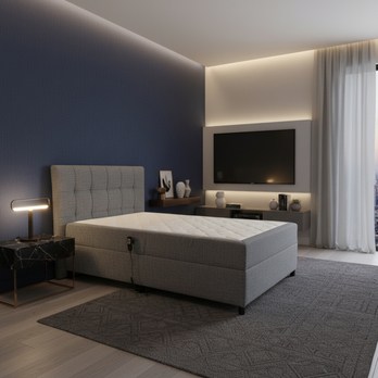 Polohovacia posteľ s matracom a topperom ROBIRAM sivá, 120x200 cm 1