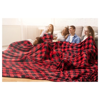 Deka RODINNÁ DEKA červenočierna, 200x300 cm 3