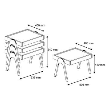 Prístavné stolíky ROMA vlašský orech, 3 ks 2