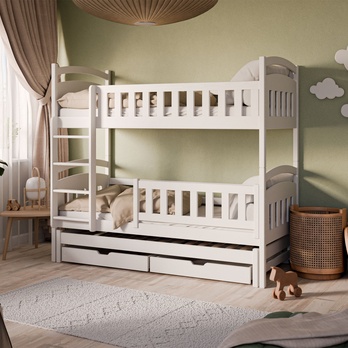 Poschodová posteľ ROMERIA biela, 80x180 cm 1