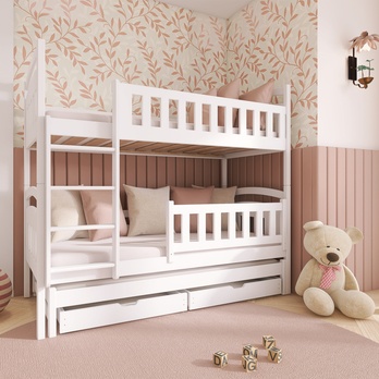 Poschodová posteľ ROMERIA biela, 80x180 cm 2