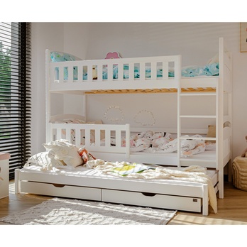 Poschodová posteľ ROMERIA biela, 80x180 cm 3