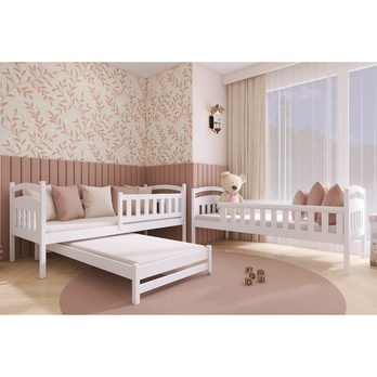 Poschodová posteľ ROMERIA biela, 80x180 cm 6