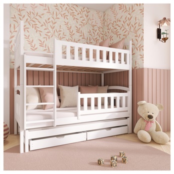 Poschodová posteľ ROMERIA biela, 80x190 cm 2