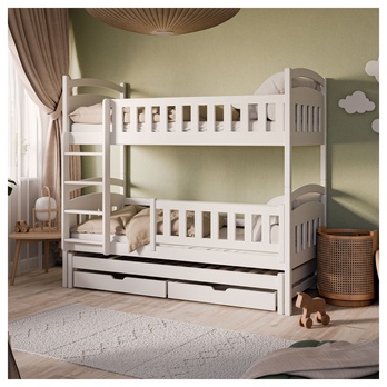 Poschodová posteľ ROMERIA biela, 80x190 cm 1