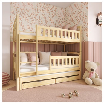 Poschodová posteľ ROMERIA borovica, 80x190 cm 1