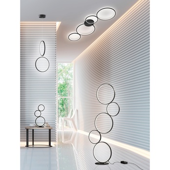 Stojacia LED lampa RONDO čierna 1