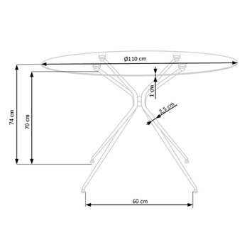 Jedálenský stôl RONDO zlatá 5