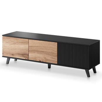 TV komoda RONDUM dub wotan/čierna, šírka 150 cm 2