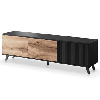 TV komoda RONDUM dub wotan/čierna, šírka 180 cm 2