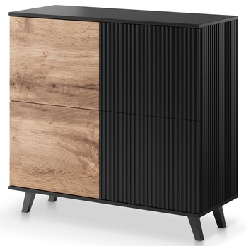 Komoda RONDUM dub wotan/čierna, šírka 100 cm 2