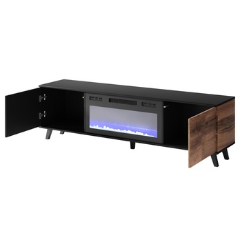 TV komoda s krbom RONDUM dub wotan/čierna 1