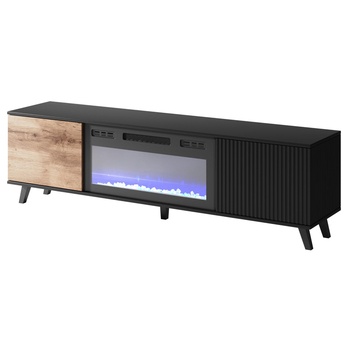 TV komoda s krbom RONDUM dub wotan/čierna 3