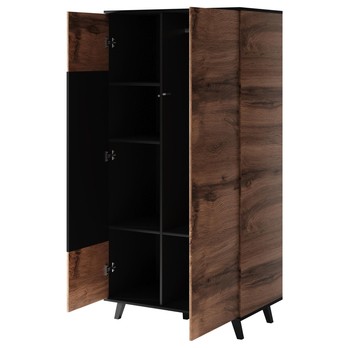 Šatníková skriňa RONDUM dub wotan/čierna 2