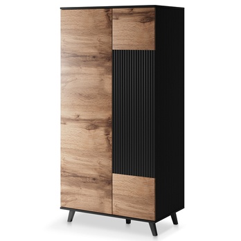 Šatníková skriňa RONDUM dub wotan/čierna 4