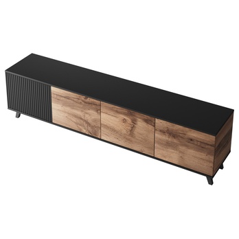 TV komoda RONDUM dub wotan/čierna, šírka 200 cm 4