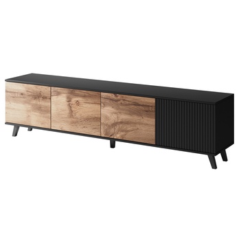 TV komoda RONDUM dub wotan/čierna, šírka 200 cm 5