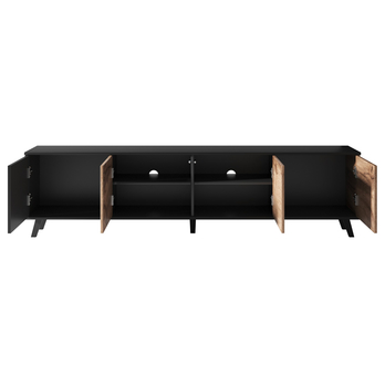 TV komoda RONDUM dub wotan/čierna, šírka 200 cm 7