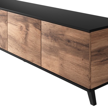 TV komoda RONDUM dub wotan/čierna, šírka 200 cm 8