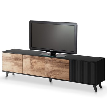 TV komoda RONDUM dub wotan/čierna, šírka 200 cm 9