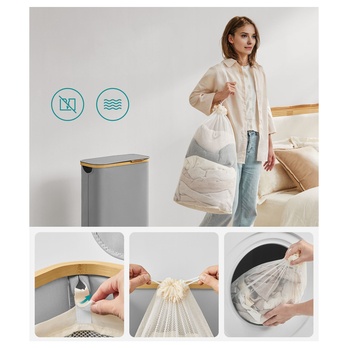 Kôš na bielizeň ROOTS 3 sivá/bambus 2