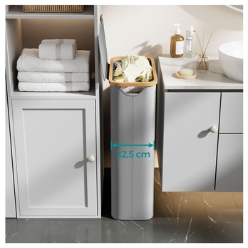 Kôš na bielizeň ROOTS 3 sivá/bambus 3