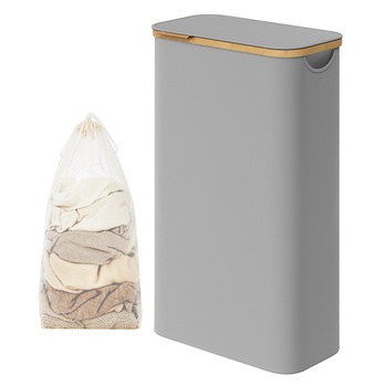 Kôš na bielizeň ROOTS 3 sivá/bambus 6