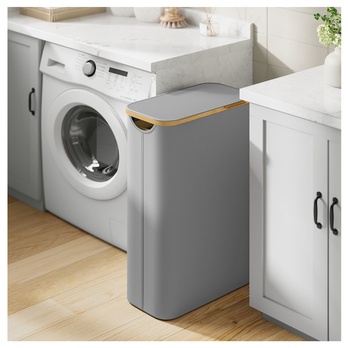 Kôš na bielizeň ROOTS 3 sivá/bambus 1