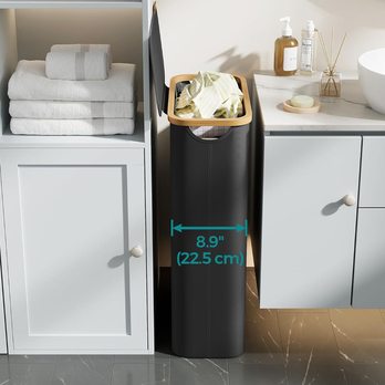 Kôš na bielizeň ROOTS 3 čierna/bambus 1