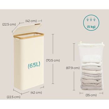 Kôš na bielizeň ROOTS 3 krémová 6