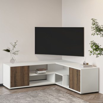 TV stolík ROSA biela/orech 1