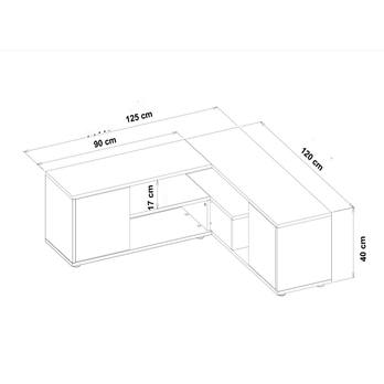 TV stolík ROSA biela/orech 4