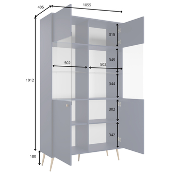 Vitrína ROSE 01 tmavomodrá 3