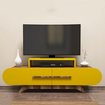 TV komoda  ROSE 1 orech/žltá 1