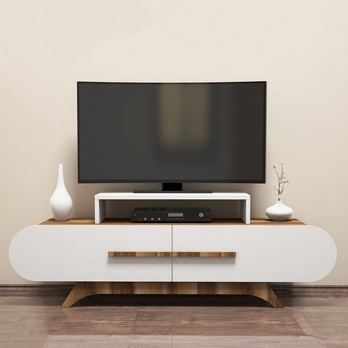 TV komoda ROSE biela/orech 2